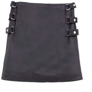 Helmut Lang buckle straight skirt black size 8